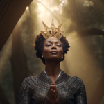 Black queen in forest SourceHeiress